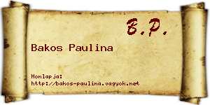 Bakos Paulina névjegykártya