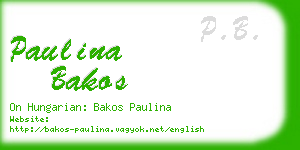 paulina bakos business card